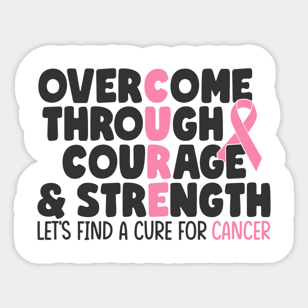 pink ribbon breast cancer support gift Sticker by CrankyTees